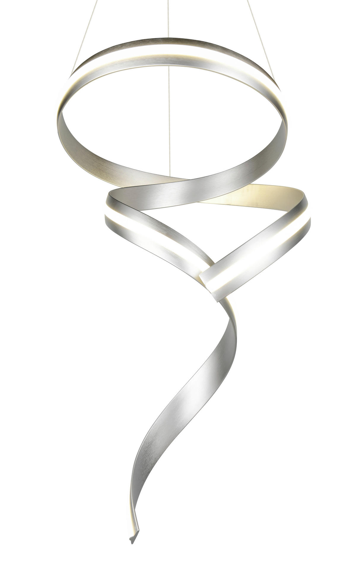 LED-HÄNGELEUCHTE Cisenna 75/300 cm   - Weiß/Nickelfarben, Design, Kunststoff/Metall (75/300cm) - Cinque