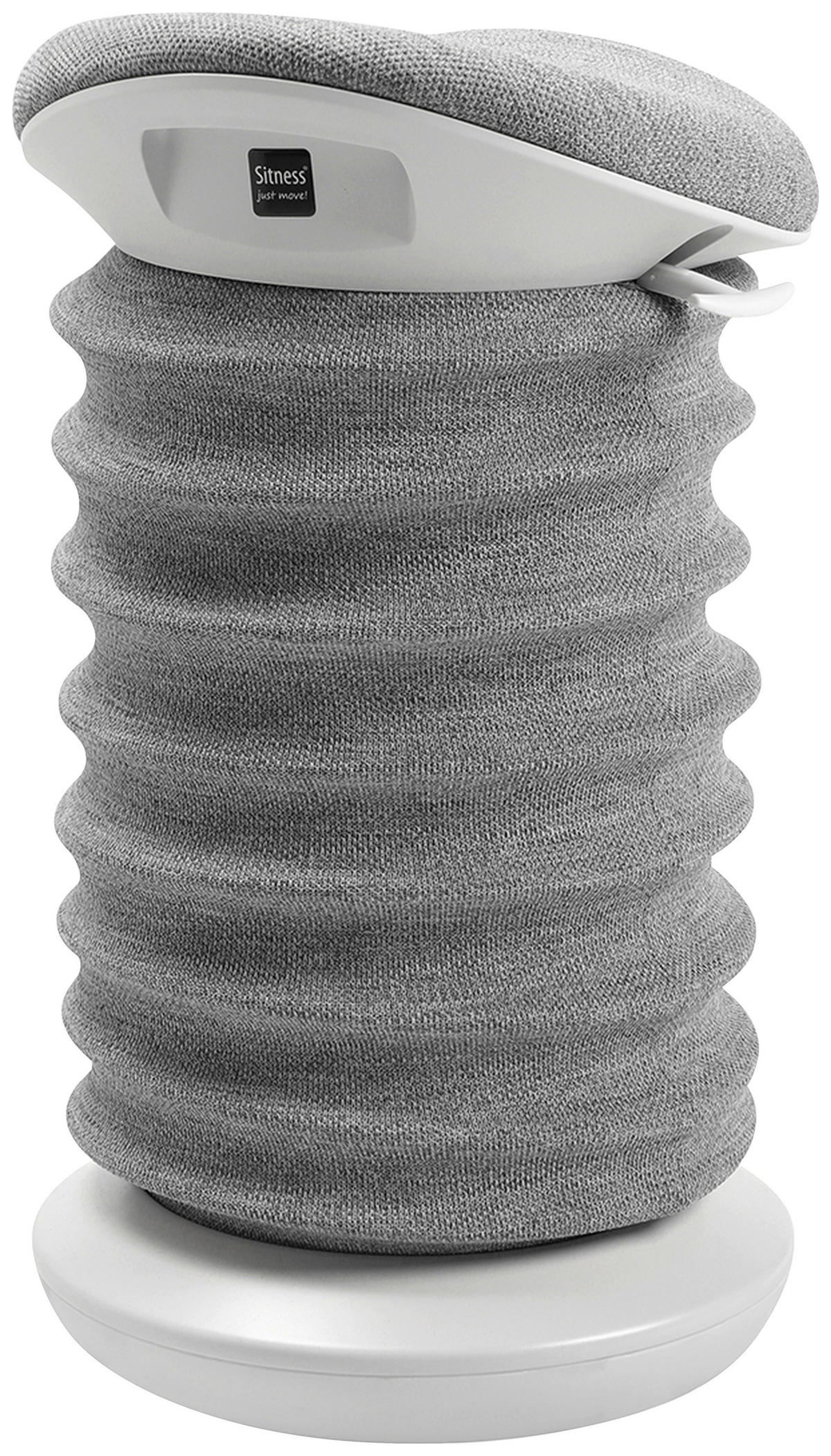 BÜROHOCKER Weiß, Hellgrau  - Hellgrau/Weiß, Design, Kunststoff/Textil (37,5/53-64/36cm) - Topstar