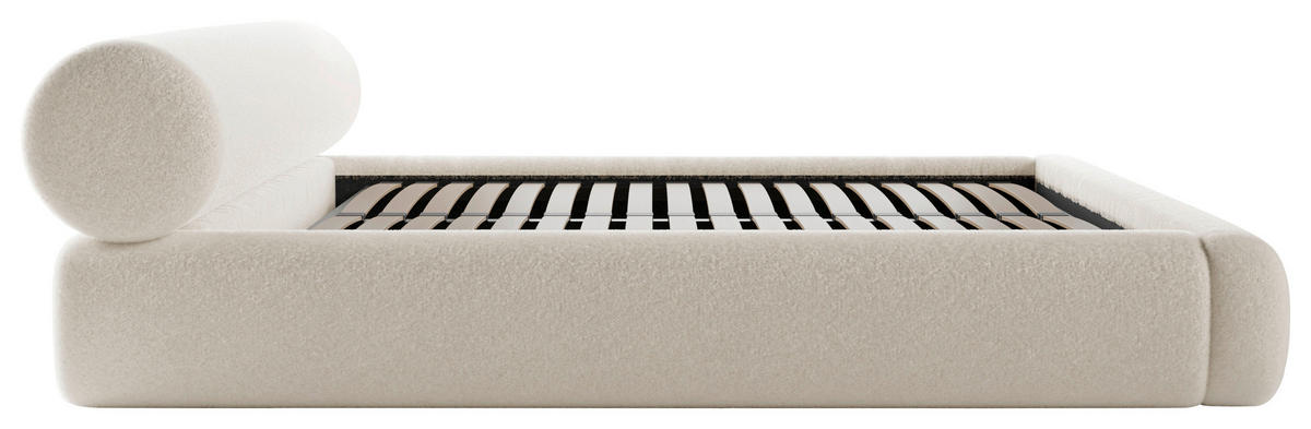 POLSTERBETT 160/200 cm,  in Beige, Lattenrost, Bettkasten,  - Beige/Schwarz, Design, Holz/Textil (160/200cm) - Chameo