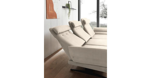 ECKSOFA  in Flachgewebe Magnolie  279-327/176-217 cm  - Magnolie/Schwarz, Design, Textil/Metall (279-327/176-217cm) - Dieter Knoll