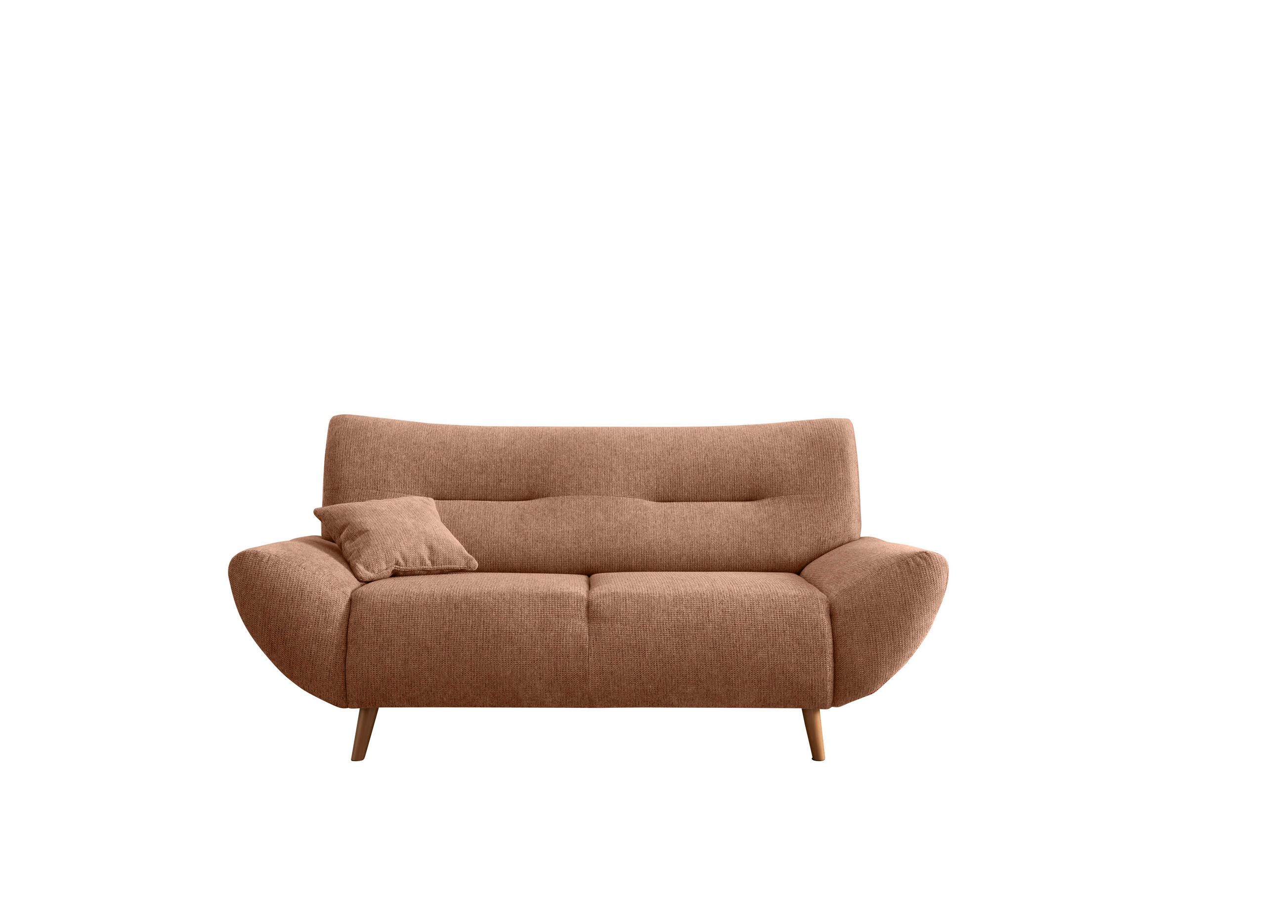 2-SITZER-SOFA Chenille Koralle  - Wildeiche/Koralle, MODERN, Holz/Textil (173/81/90cm) - MID.YOU
