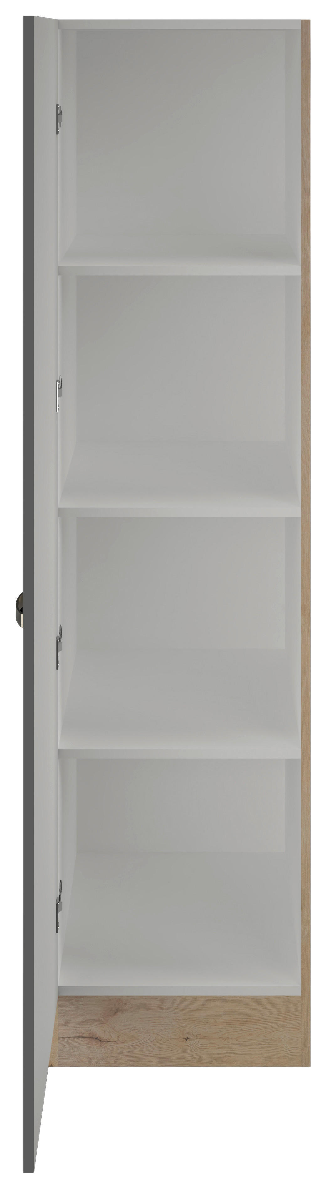 GESCHIRRSCHRANK 50/200/57 cm  in Dunkelgrau, Eiche San Remo  - Edelstahlfarben/Dunkelgrau, MODERN, Holzwerkstoff/Metall (50/200/57cm) - FlexWell
