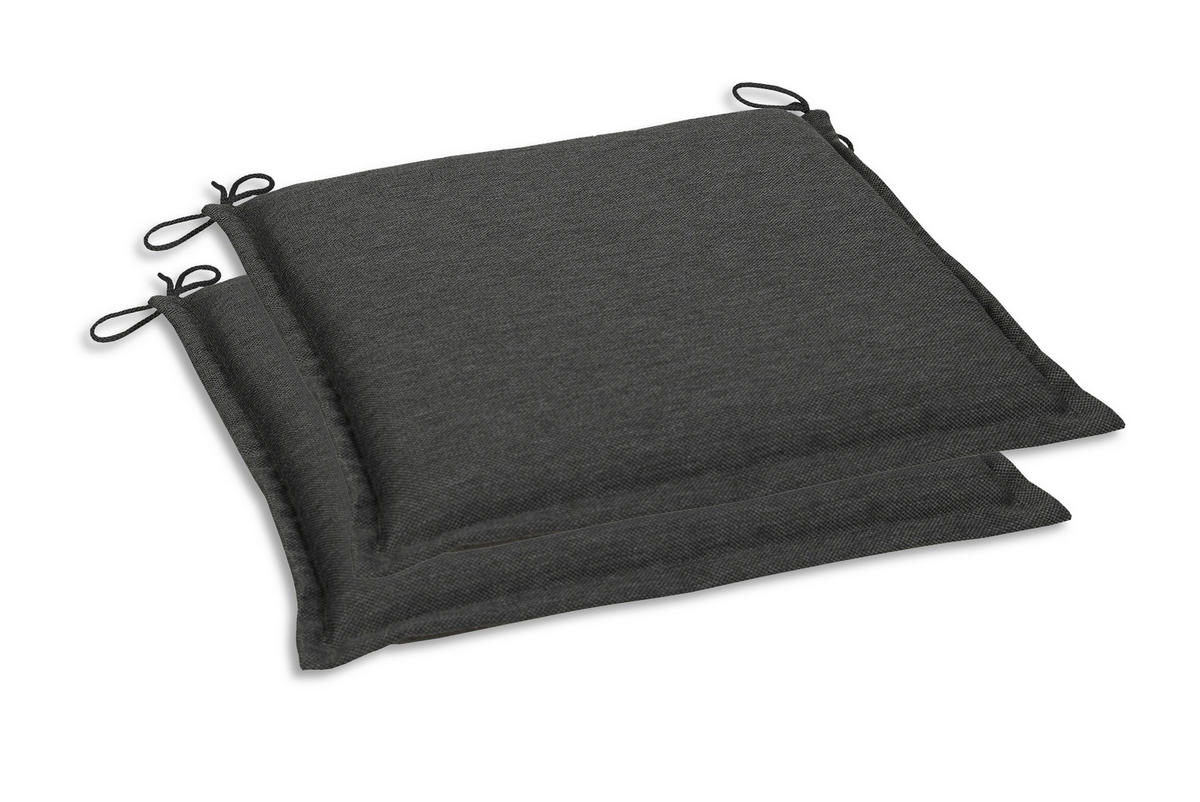GARTENSITZKISSENSET in Anthrazit Uni  - Anthrazit, Basics, Textil (45/5/47cm)