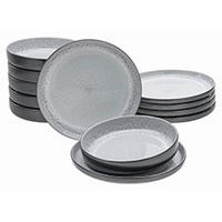 JÍDELNÍ SOUPRAVA, kamenina - světle šedá, Trend, keramika - Creatable