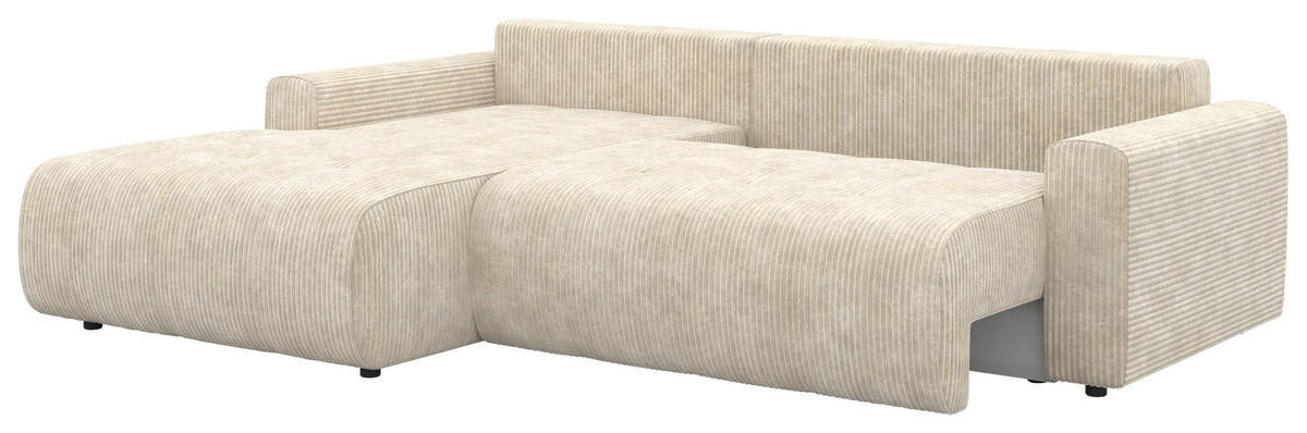 ECKSOFA - Schwarz/Naturfarben, KONVENTIONELL, Kunststoff/Textil (192/270cm) - Carryhome