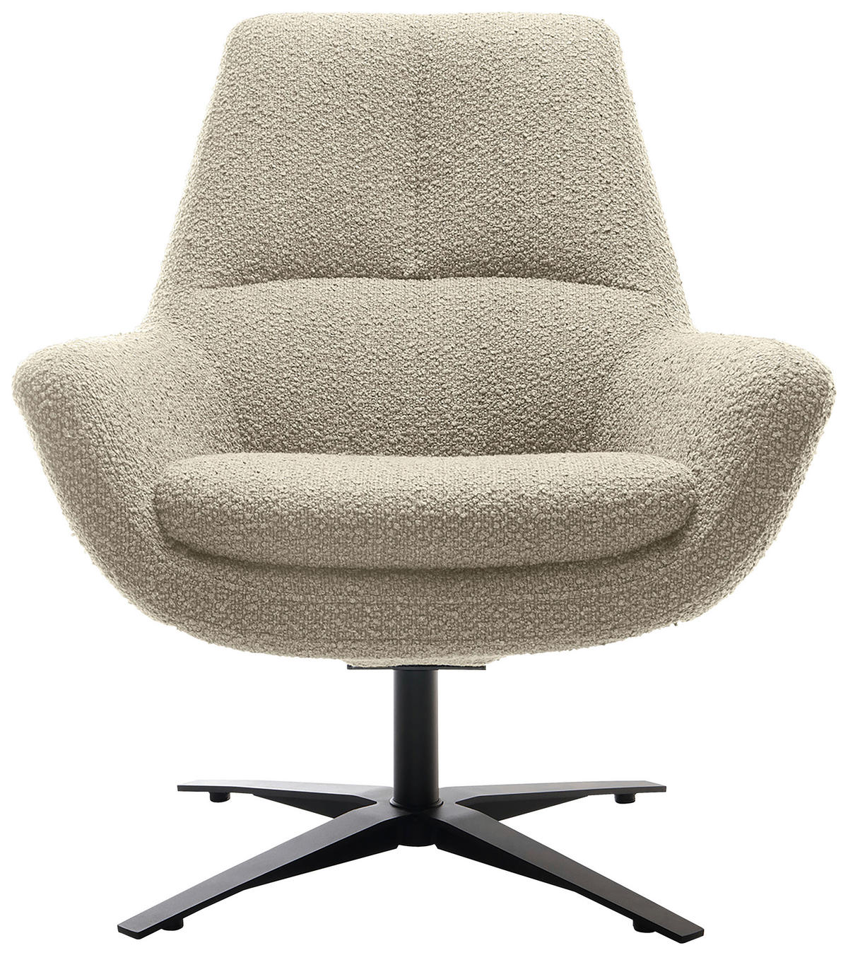 SESSEL BE ORGANIC Bouclé Beige    - Beige/Schwarz, MODERN, Textil/Metall (81/92/83cm) - Trendmanufaktur