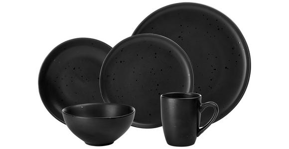 KOMBISERVICE Black Pearl 20-teilig - Schwarz, Design, Keramik - Novel