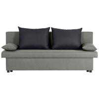SCHLAFSOFA NEO Webstoff Grau, Dunkelgrau  inkl. Rückenkissen, Armlehnenkissen, Bettkasten  - Dunkelgrau/Schwarz, Basics, Kunststoff/Textil (192/82/82cm) - P & B