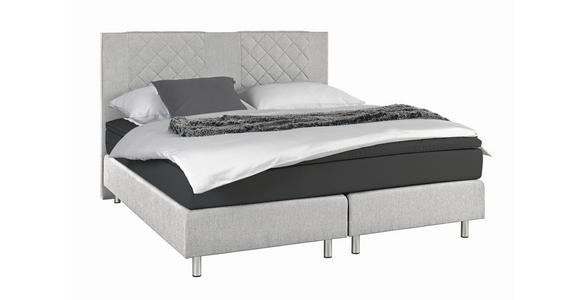 BOXSPRINGBETT 180/200 cm  in Anthrazit, Grau  - Anthrazit/Alufarben, Design, Holz (180/200cm) - Carryhome