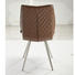 STUHL Lederlook, Samt Braun, Edelstahlfarben, Grau - Edelstahlfarben/Braun, Trend, Textil/Metall (45,5/89/61cm) - NOVEL