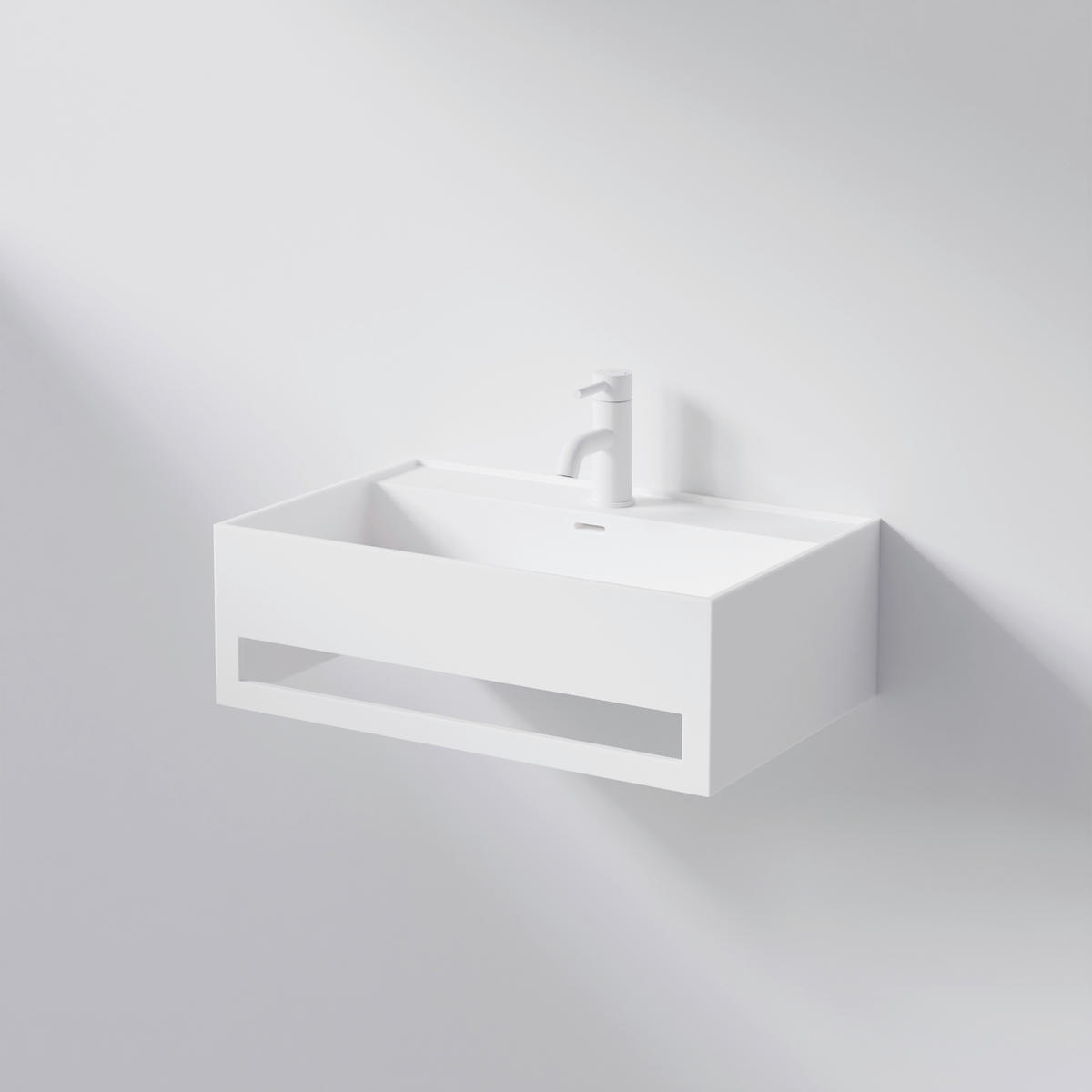 WASCHBECKEN 60/20/40 cm  - Weiß, MODERN, Stein (60/20/40cm)