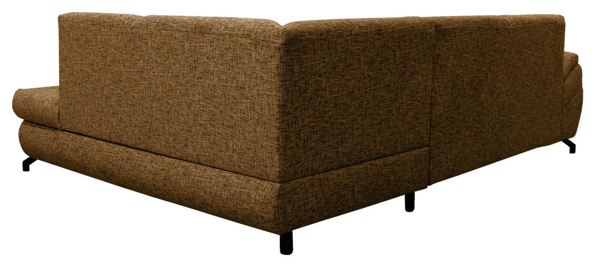 ECKSOFA in Struktur, Plüsch Braun  - Schwarz/Braun, Design, Textil/Metall (274/201cm) - MID.YOU