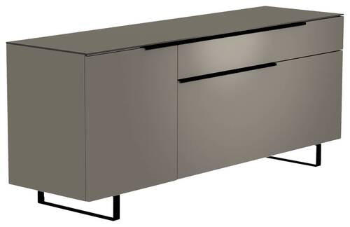 LOWBOARD Grau, Schwarz  160/66/45 cm  - Schwarz/Grau, Design, Glas/Holzwerkstoff (160/66/45cm) - Moderano
