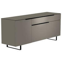 LOWBOARD Grau, Schwarz  160/66/45 cm  - Schwarz/Grau, Design, Glas/Holzwerkstoff (160/66/45cm) - Moderano