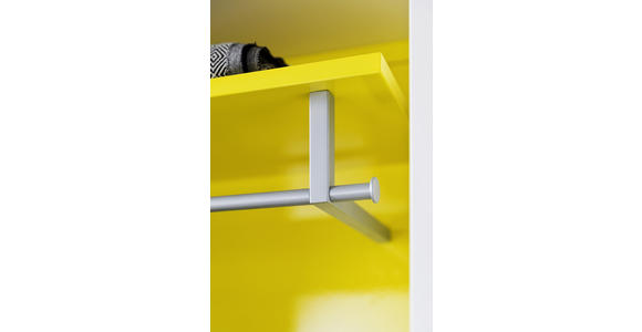 GARDEROBE 7-teilig in 293/233/55 cm - Gelb/Weiß, Design, Glas/Holzwerkstoff (293/233/55cm) - Moderano