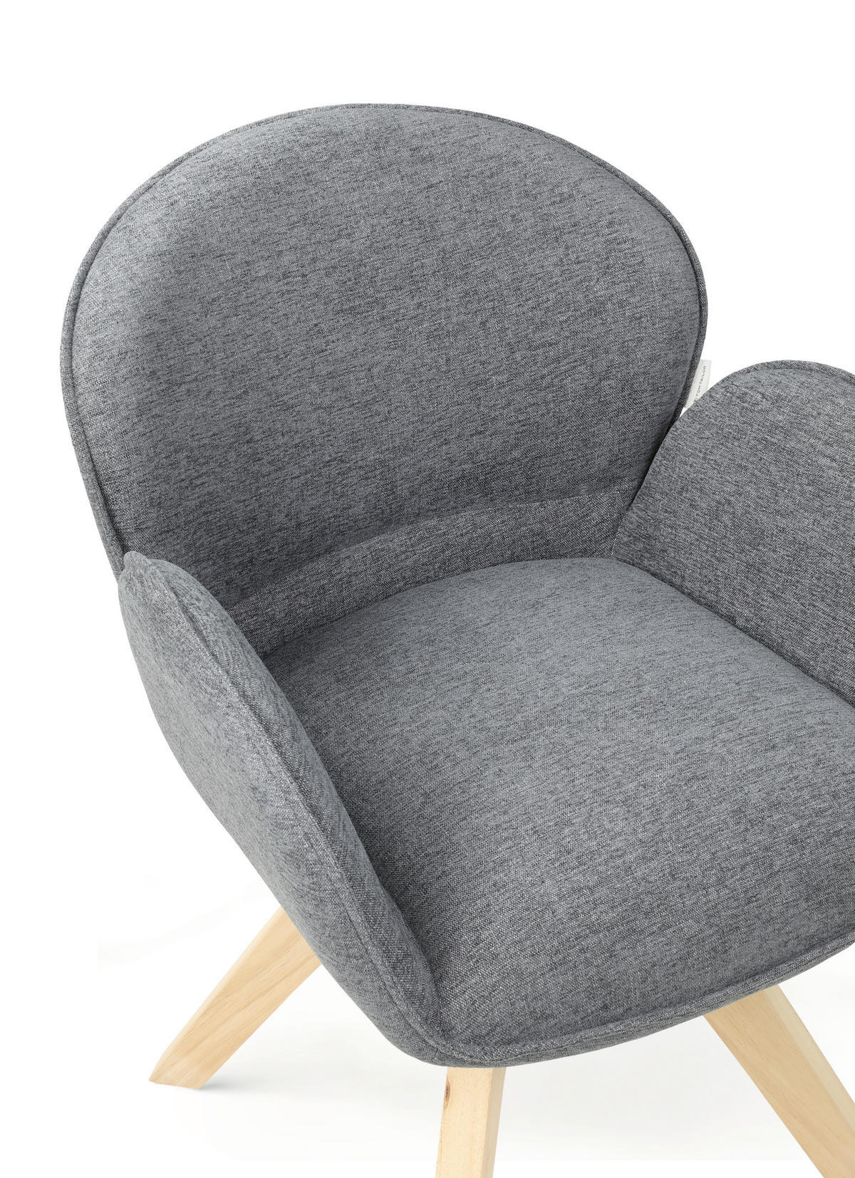 ARMLEHNSTUHL in Holz, Textil Dunkelgrau, Hellbraun  - Hellbraun/Dunkelgrau, Basics, Holz/Textil (61/82/63,5cm) - Tom Tailor