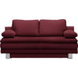 SCHLAFSOFA Bruno in Weinrot  - Chromfarben/Weinrot, Design, Textil/Metall (194/96/86cm) - Novel