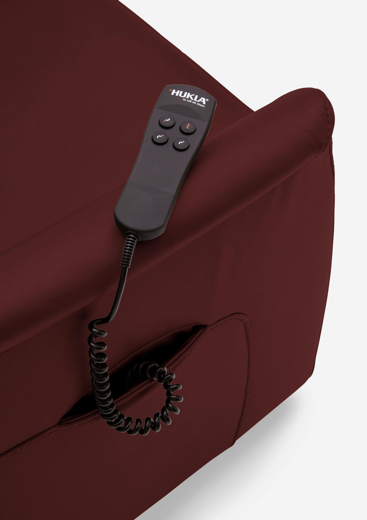 FERNSEHSESSEL Valdera  mit Relaxfunktion, Aufstehhilfe, Rücken echt Echtleder Brombeere  - Brombeere/Schwarz, KONVENTIONELL, Leder/Kunststoff (70/107/88cm) - Livetastic