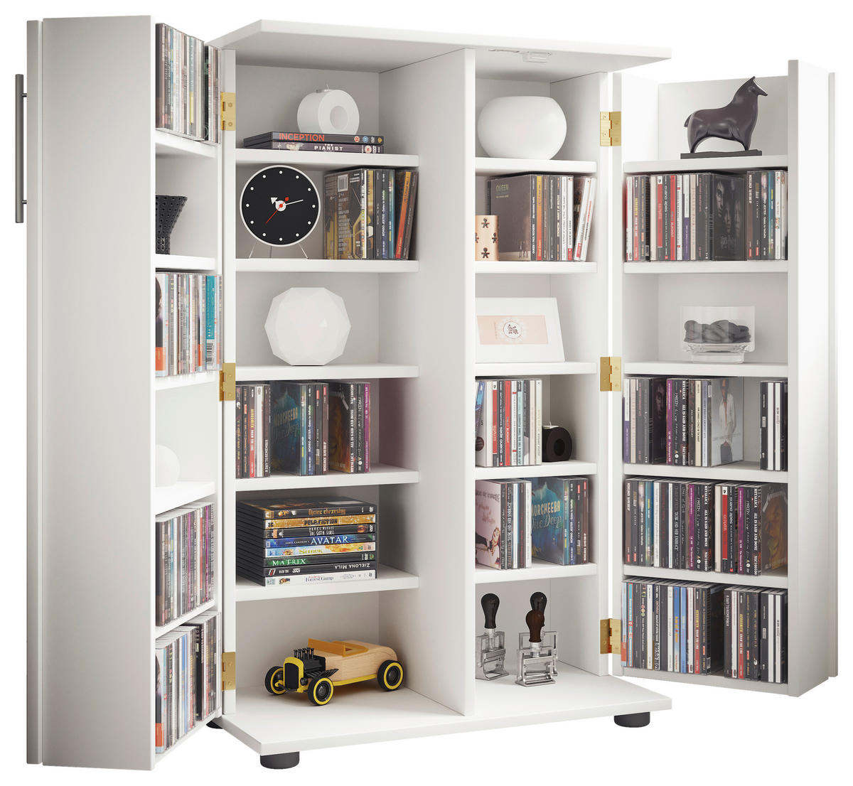 CD-REGAL - Weiss/Schwarz, Design, Holzwerkstoff/Kunststoff (60/93/31cm) - MID.YOU