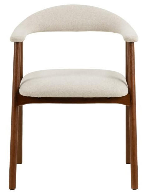 ARMLEHNSTUHL in Flachgewebe - Beige/Walnussfarben, MODERN, Holz/Textil (56/75,5/54cm) - MID.YOU