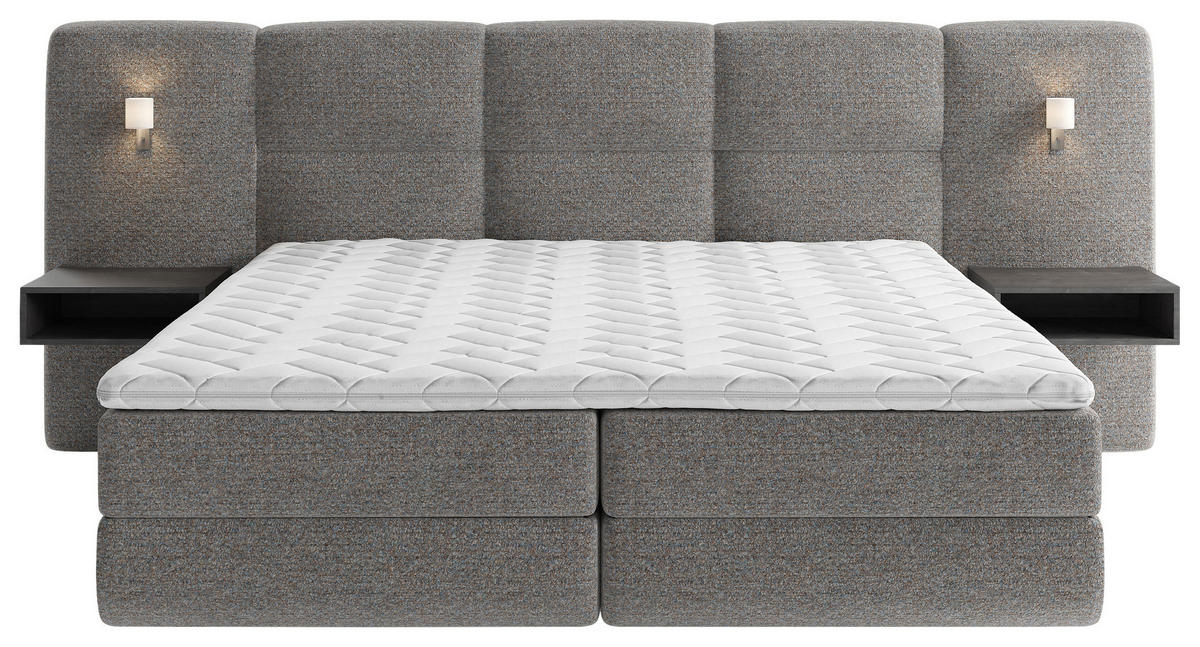 BOXSPRINGBETT 180/200 cm  in Anthrazit  - Anthrazit/Schwarz, Basics, Holz/Holzwerkstoff (180/200cm) - Esposa
