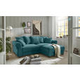 ECKSOFA Azurblau Cord  - Azurblau/Schwarz, KONVENTIONELL, Kunststoff/Textil (255/185cm) - Hom`in