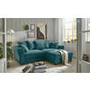 ECKSOFA Azurblau Cord  - Azurblau/Schwarz, KONVENTIONELL, Kunststoff/Textil (255/185cm) - Hom`in