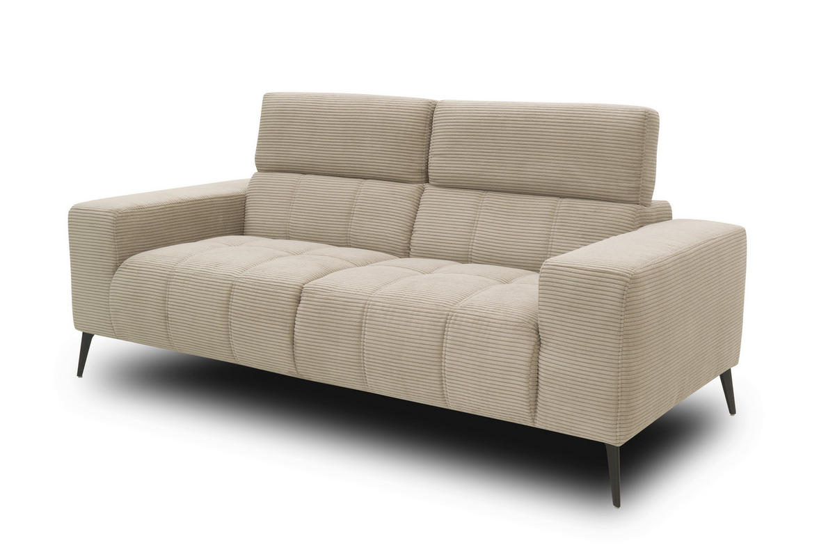 2-SITZER-SOFA TRENTO Mikrofaser Taupe  - Taupe/Dunkelgrau, MODERN, Textil/Metall (208/79/104cm) - MID.YOU