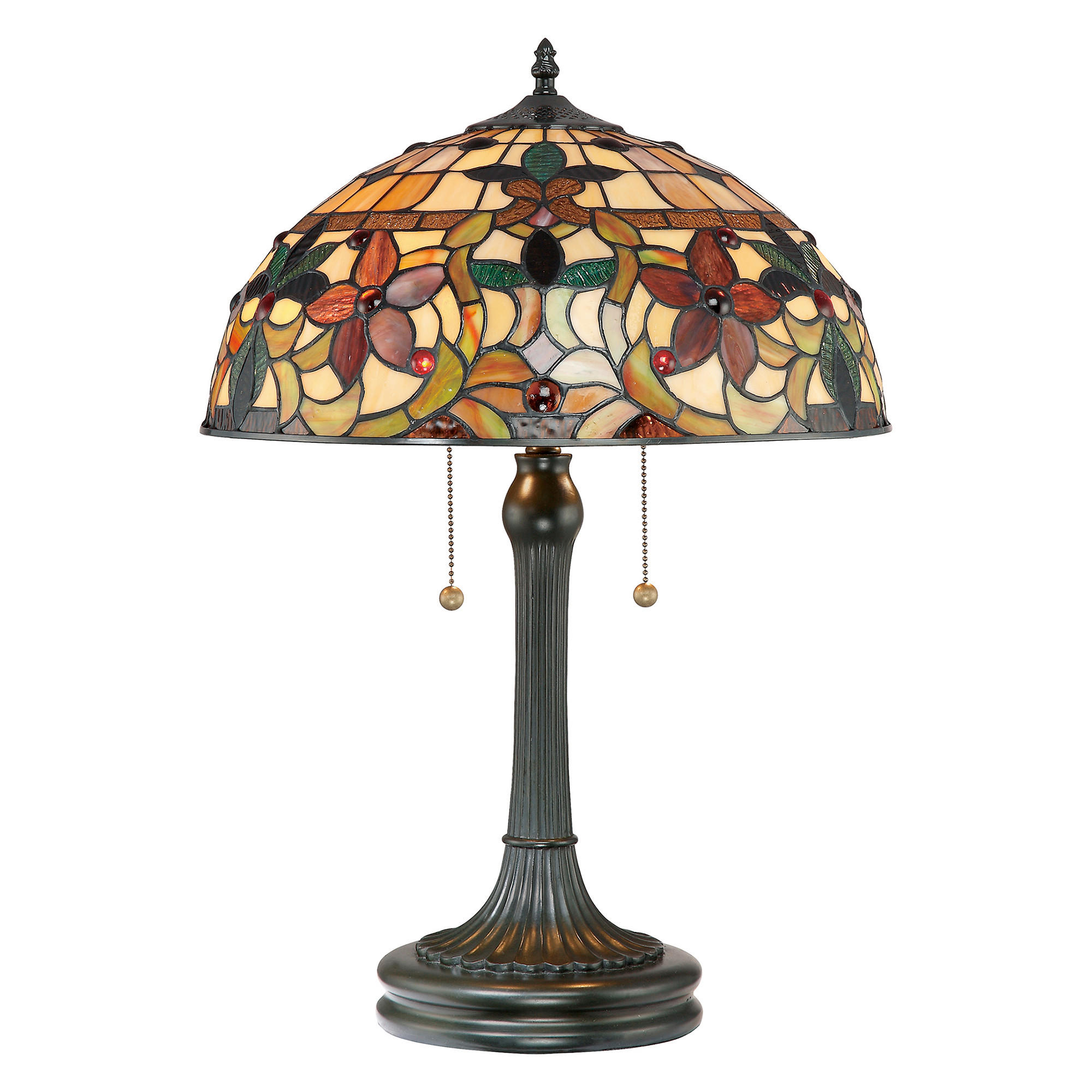TISCHLEUCHTE Kami 40,6/40,6/58,4 cm  - Bronzefarben, KONVENTIONELL, Glas/Metall (40,6/40,6/58,4cm) - Elstead Lighting