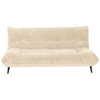 3-SITZER-SOFA  in Mikrofaser Creme  - Creme/Schwarz, KONVENTIONELL, Textil/Metall (230/100/101cm) - Hom`in