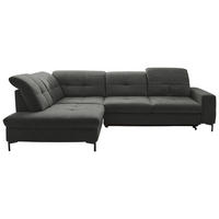 ECKSOFA in Chenille Dunkelgrau  240/308 cm  - Dunkelgrau/Schwarz, Design, Textil/Metall (240/308cm) - Xora