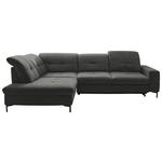 ECKSOFA in Chenille Dunkelgrau  240/308 cm  - Dunkelgrau/Schwarz, Design, Textil/Metall (240/308cm) - Xora