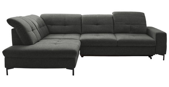 ECKSOFA in Chenille Dunkelgrau 240/308 cm - Dunkelgrau/Schwarz, Design, Textil/Metall (240/308cm) - Xora
