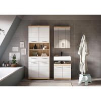 BADEZIMMER 3-teilig  in 134 cm  - Chromfarben/Eichefarben, Basics, Holzwerkstoff/Kunststoff (134cm) - MID.YOU