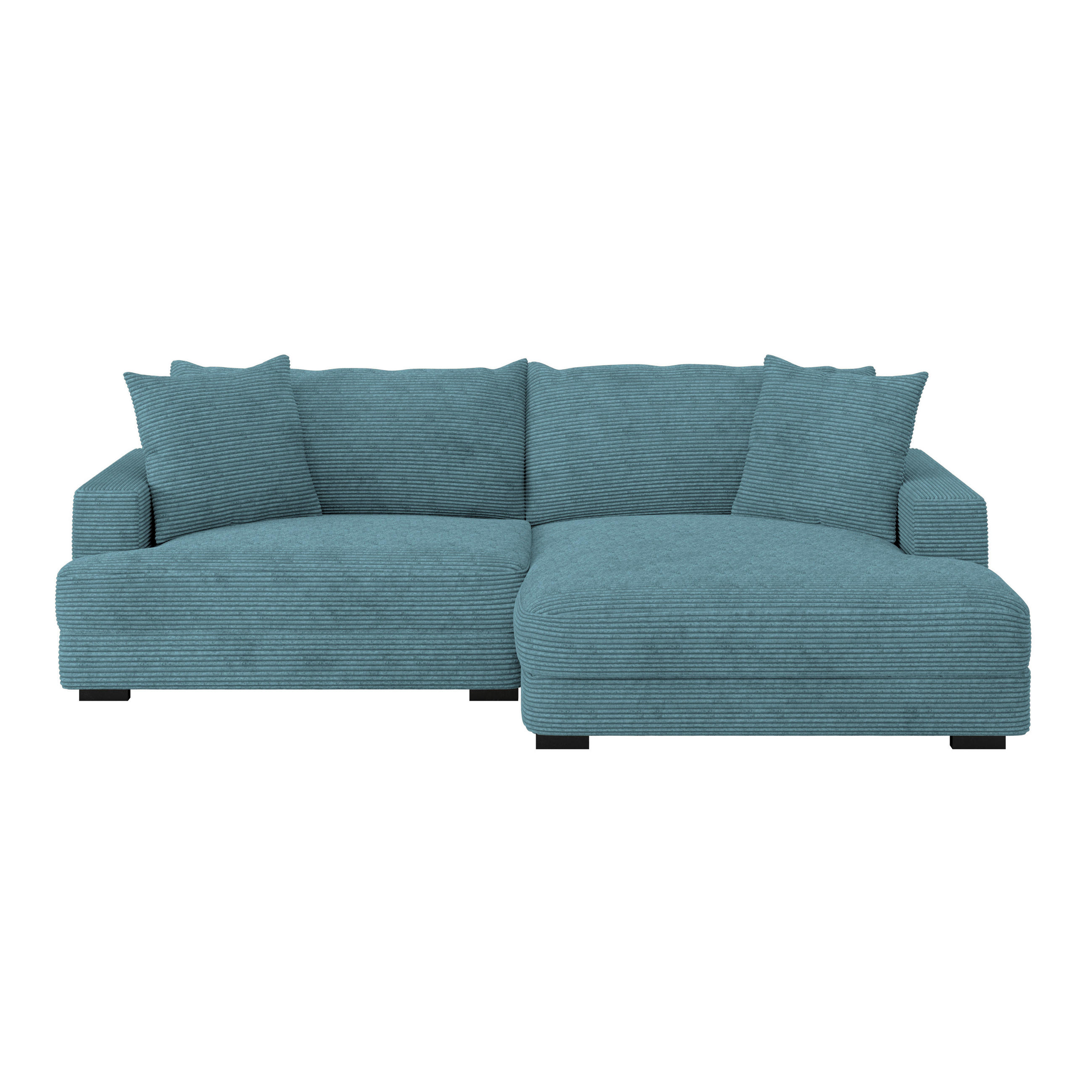 ECKSOFA Türkis Cord  - Türkis/Schwarz, MODERN, Textil (265/180cm) - P & B