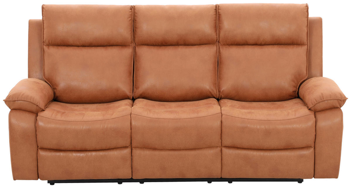 SITZGARNITUR Mikrofaser Cappuccino  - Schwarz/Cappuccino, Design, Holz/Kunststoff (215/101/97cm) - Livetastic