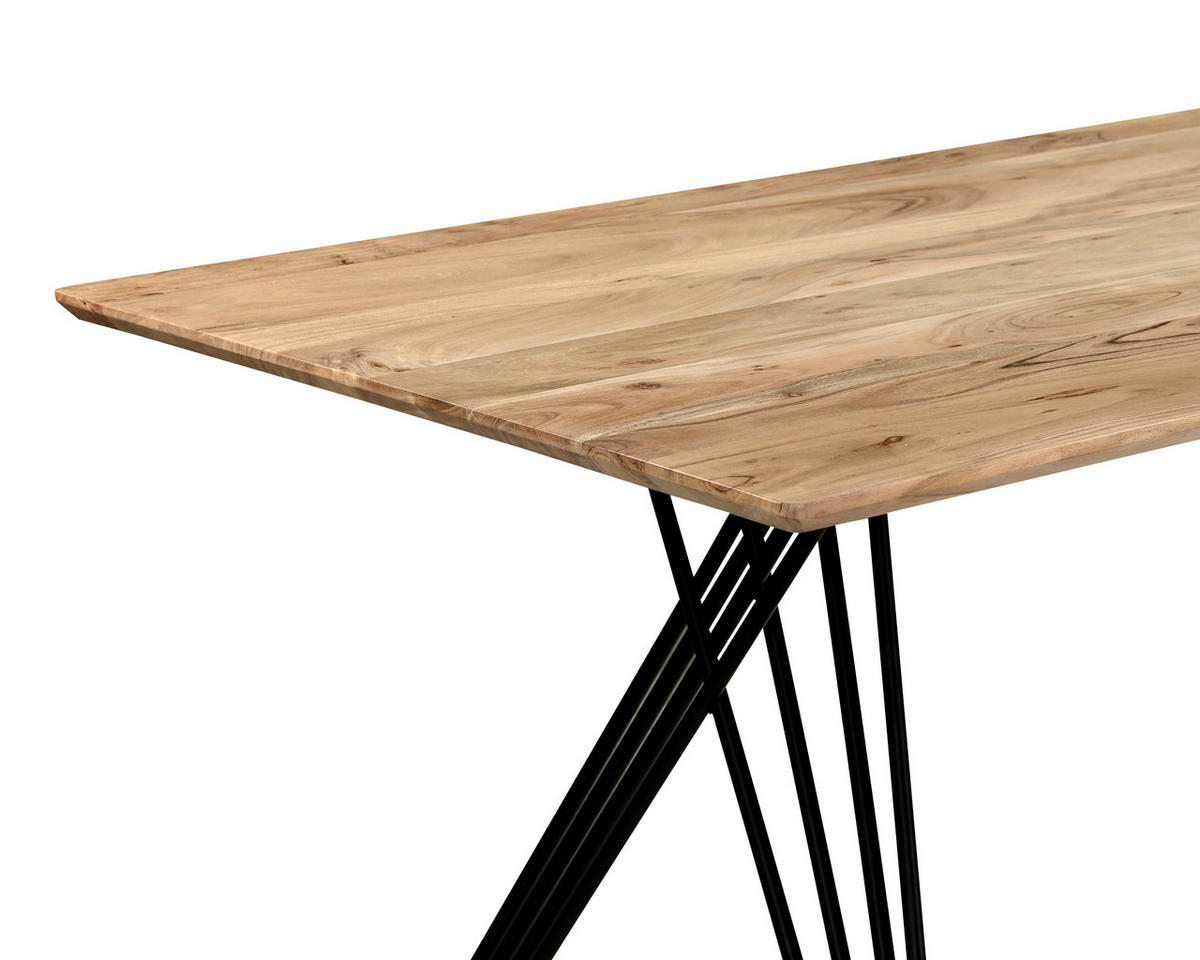ESSTISCH Schwarz, Akaziefarben rechteckig   - Schwarz/Akaziefarben, Design, Holz/Metall (175/90/76cm) - Landscape