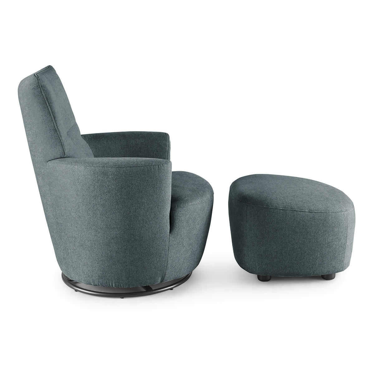 SESSEL Webstoff Blau    - Blau/Schwarz, Design, Textil/Metall (80/96/88cm) - SetOne by Musterring
