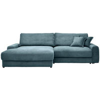 ECKSOFA in Cord Graublau  180/300 cm  - Graublau/Schwarz, MODERN, Kunststoff/Textil (180/300cm) - Carryhome