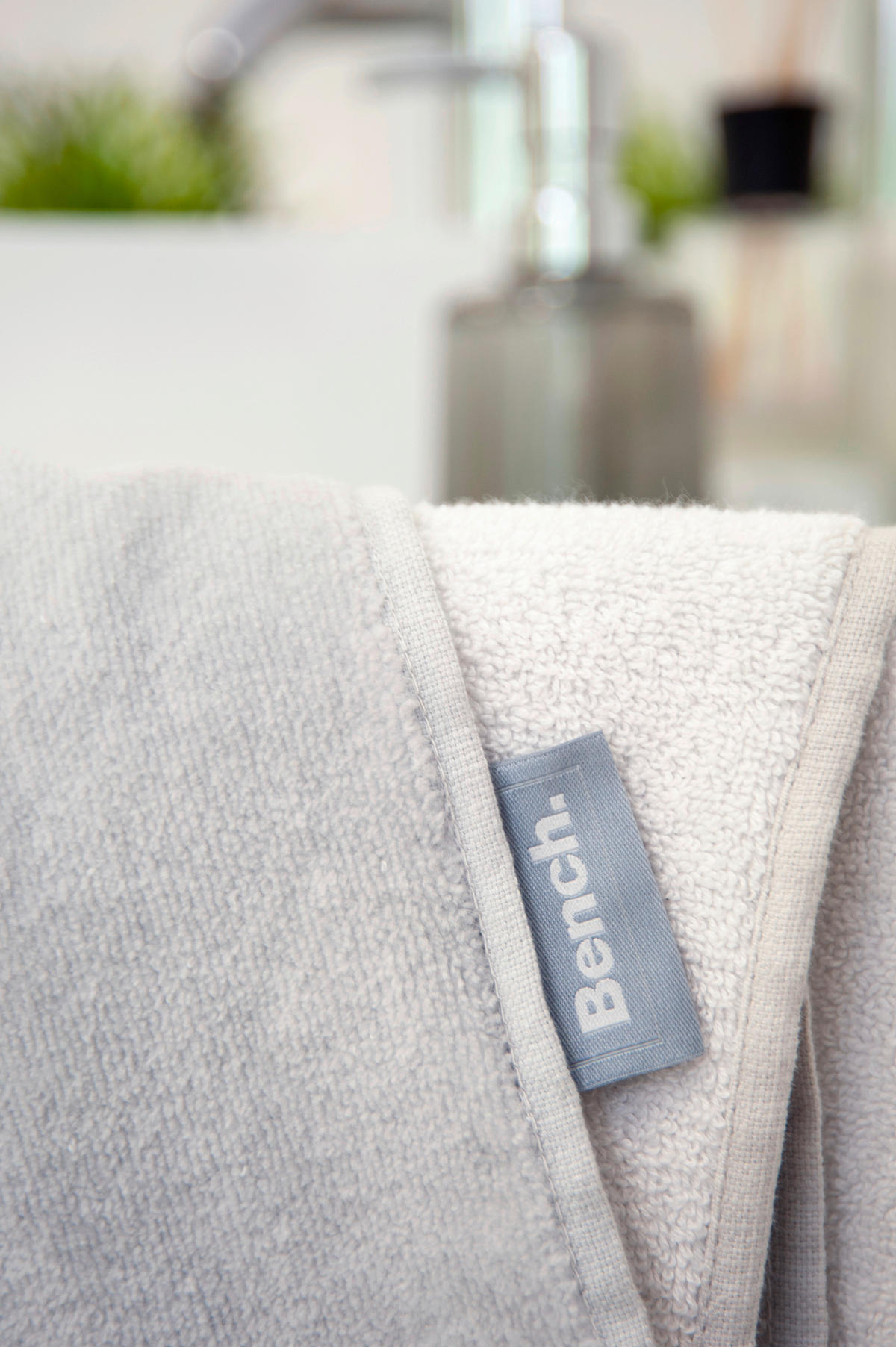 STRANDTUCH Grau, Weiß 80/180 cm  - Weiß/Grau, KONVENTIONELL, Textil (80/180cm) - Bench