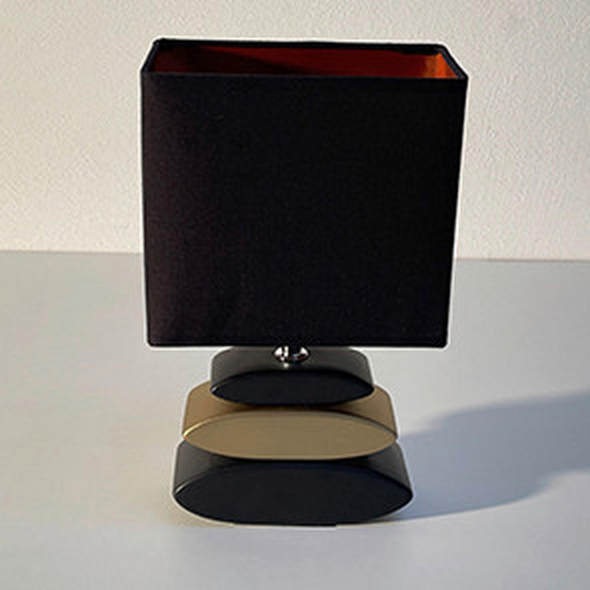 LAMPE DE TABLE - noir/doré, Basics, céramique/textile (17/10/29cm)