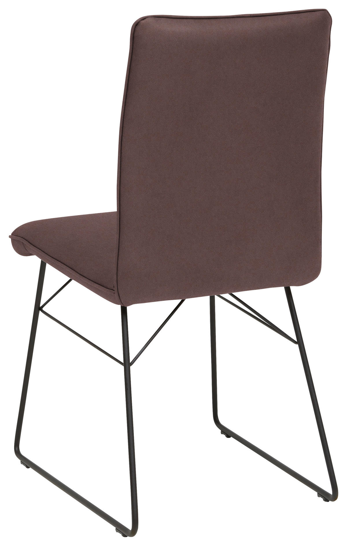 STUHL  in Stahl Mikrofaser Metall, Textil  - Dunkelbraun/Schwarz, Design, Textil/Metall (46/91/60cm) - Dieter Knoll