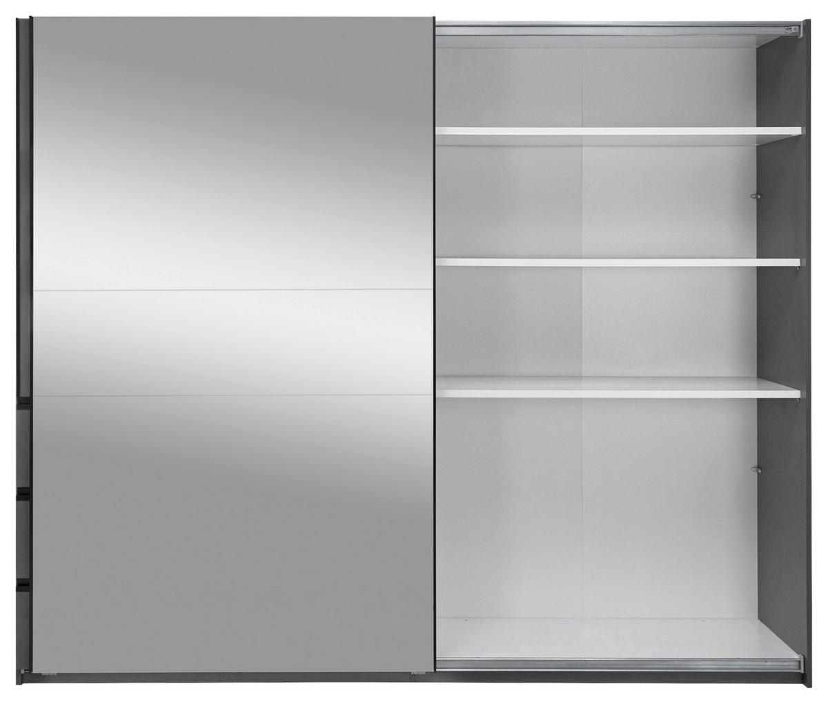 SCHIEBETÜRENSCHRANK 250/205/61,5 cm 2-türig Graphitfarben  - Graphitfarben/Schwarz, MODERN, Holzwerkstoff/Metall (250/205/61,5cm) - MID.YOU