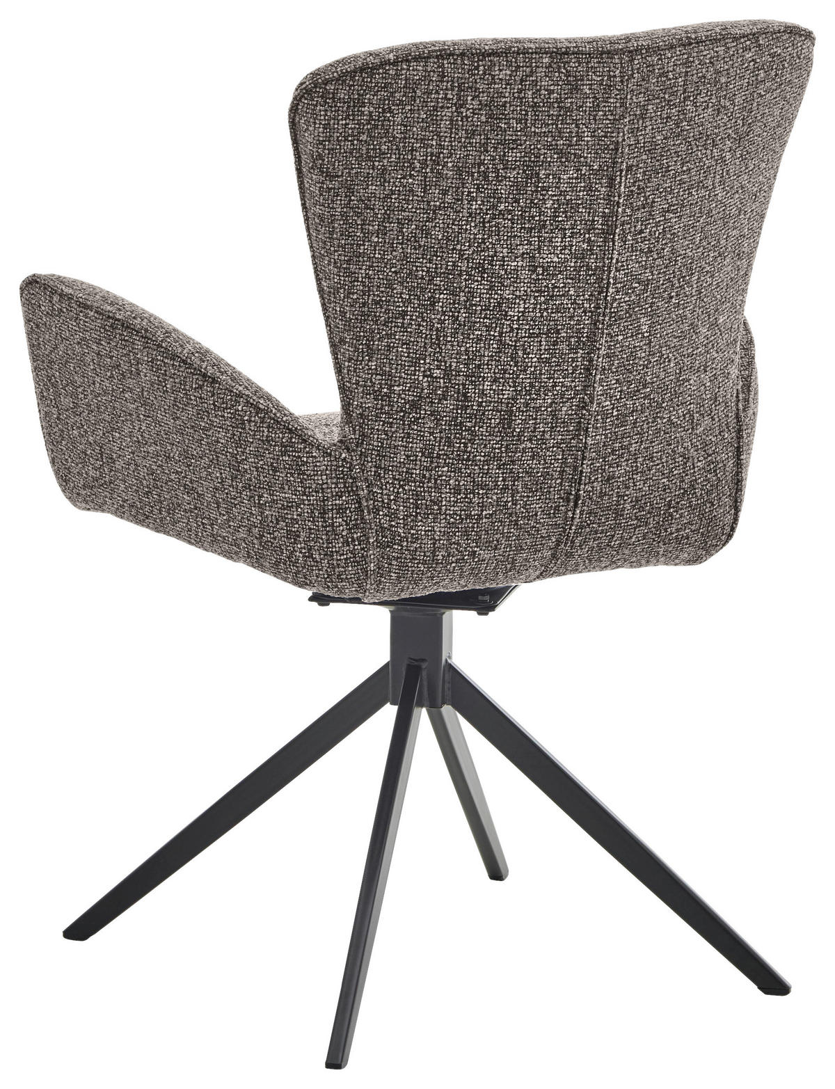 ARMLEHNSTUHL  in Eisen Jacquard, Flachgewebe  - Graubraun/Schwarz, Design, Textil/Metall (63/92/63cm) - Valdera