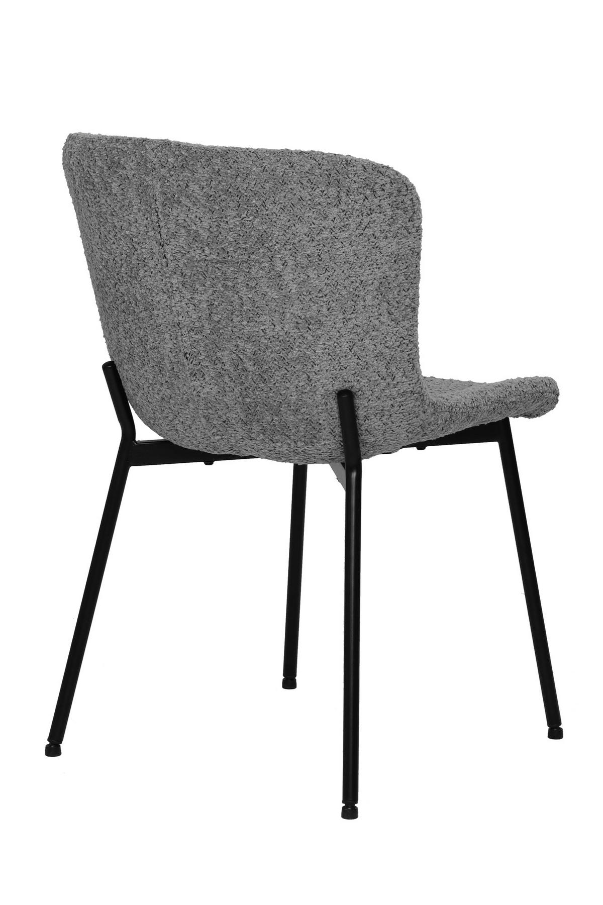 STUHL-SET 2 Stück  Bouclé  Grau, Schwarz  - Schwarz/Grau, MODERN, Textil/Metall (48/83/59cm) - MID.YOU