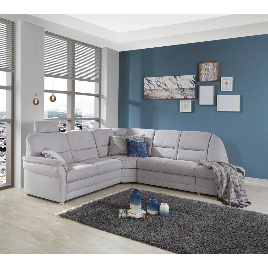 Ecksofa mit Schlaffunktion Queenline Silberfarben