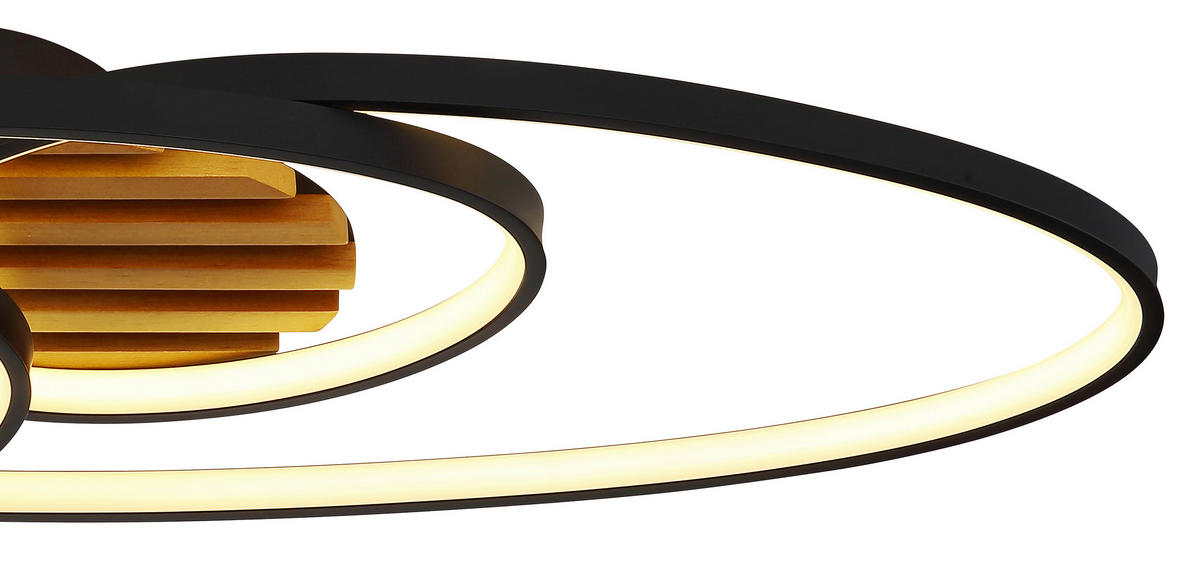 LED-DECKENLEUCHTE 85/30/9 cm   - Schwarz/Weiß, Design, Kunststoff/Metall (85/30/9cm) - Globo