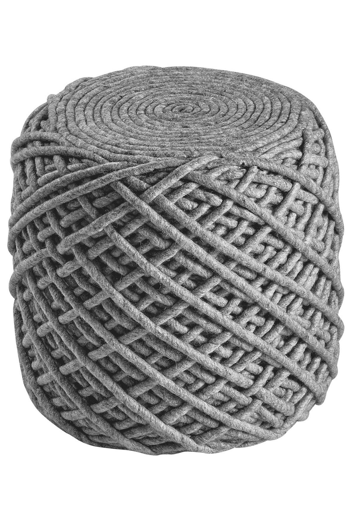 POUF Textilgeflecht Abstraktes 40/40 cm  - Silberfarben, Trend, Textil (40/40cm) - Obsession