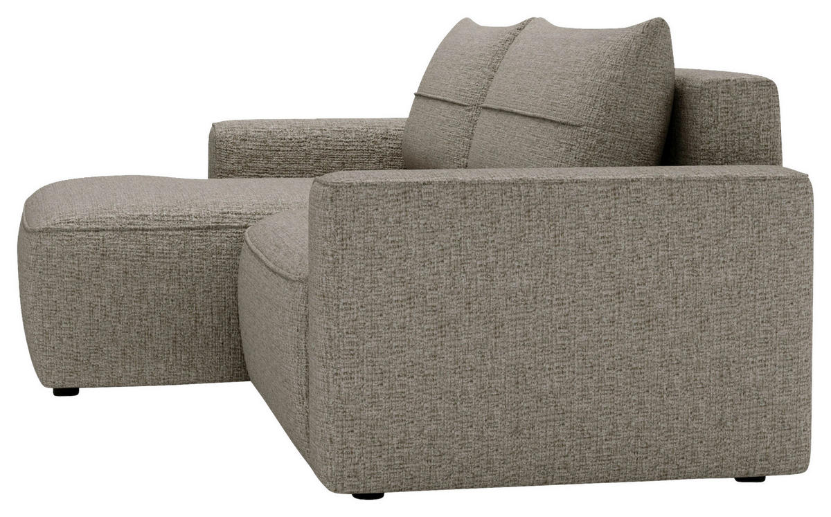 ECKSOFA in Chenille Taupe  - Taupe/Schwarz, Design, Kunststoff/Textil (144/233cm) - Livetastic