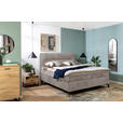 BOXSPRINGBETT 160/200 cm,  in Hellbraun, Topper, H2 + H2 = mittel  - Hellbraun/Schwarz, Design, Textil/Metall (160/200cm) - Esposa